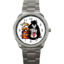 KISS Unisex Silver-Tone Sports Metal Watch 08