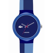 Lacoste 'Goa' Colorblock Silicone Strap Watch Blue/ Multi