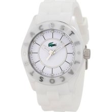 Lacoste Ladies Biarritz White Dial Ceramic Band Analog Watch 2000672