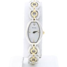 Ladies Bulova 98l003 two Tone Mother Of Pearl Dial Stainless Steel Watch 7