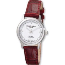 Ladies Charles Hubert Brown Leather White Dial Watch