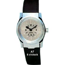 Ladies Gold Tone Quartz Braille Watch with Leather Band