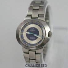 Ladies Omega Automatic Dynamic Blue Dial And Stainless Steel Wrist Watch Great