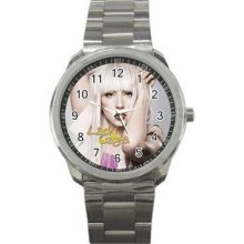 Lady Gaga Unisex Silver-Tone Sports Metal Watch 10