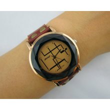 Leather Wrist Watch, Prismatic Hues Watch, Womem Watch, personalized charm Best Chosen Gift