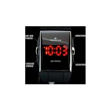 led watch luxury date digital watch mens sport red led watch