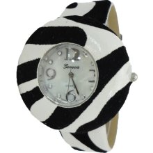 Limited Edition Genuine Faux Leather Black & White Zebra Watch - Leather - White - 3