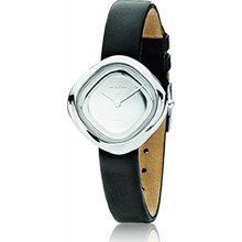 Liquid Steel Watch - Mirror Dial / Black Leather Strap