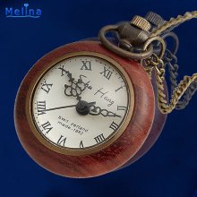 Log-color Aged Clear Quartz Ball Classic Dail Electronic Skeleton Pocket Watch