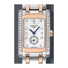 Longines DolceVita Two Tone Pearl Diamond 20mm Watch - Mother of Pearl Dial, Two Tone Bracelet L51555897 Sale Authentic