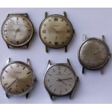 Lot Of Wristwatches Girard Perregaux Doxa Junghans Marvin Cortebert Parts/repair