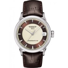 Luxury Automatic COSC Women's Watch - Ivory Dial With Brown Leather Strap