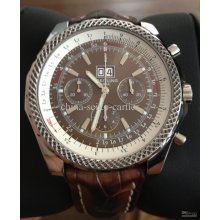 Luxury Bentley Motors A25364 Men's Watch Brown Chronograph Leather B