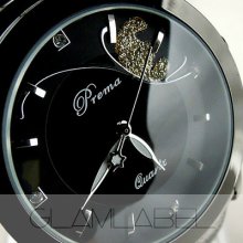 Luxury Clock Quartz Hour Analog Dial Black Leather Women Wrist Watch Wc175