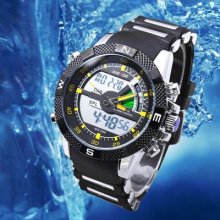 Luxury Mens Army Dual Display Alarm Chronograph Sport Man Waterproof Wrist Watch