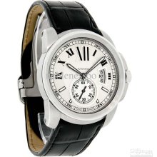 Luxury Men's Calibre De Series Mens Leather Swiss Automatic Watch W7