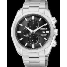 Made In Japan Citizen Men Eco-drive Sapphire Date Super Titanium Ca0021-53e