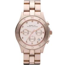 Marc By Marc Jacobs Mbm3102 Blade Chrono Rose Gold Plated Lady Watch