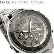 Marc Jacobs Mens Oversized Watch 45 Mm. Gunmetal Rock Chrono W/ Box Mbm5029