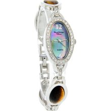 Marcel Drucker Ladies Crystal Tigers Eye Dress Watch