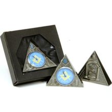 Masonic Blue Face Desk Top Clock Paper Weight Freemasons Square & Compasses