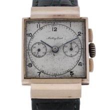 Mathey-Tissot Vintage 1940s 14k Rose Gold Chronograph Manual...