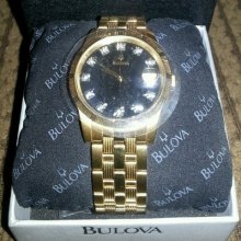 Mens 11 Diamond Bulova Watch