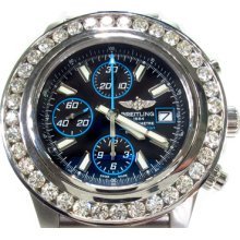 Mens Diamond Breitling Watch Braitling Super Ocean Cronomat 6.50ct