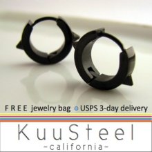 Mens Earrings Black Hoop Huggie Men - Cool Stainless Steel For Guys