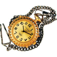 Mens Gold-Colored Talking Pocket Watch