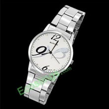 Men's Good Metal Quartz Wrist Watch + Silvery Dial