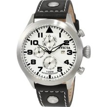 Mens Invicta 0351 Ii Specialty Black Leather Swiss Quartz Day Date Watch