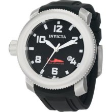 Mens Invicta 1544 Sea Hunter Black Dial Rubber Watch