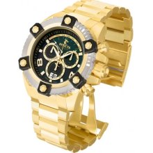 Mens Invicta Arsenal Reserve Black Mother Of Pearl Gold Tone Watch 80188