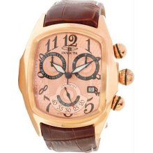 Men's Lupah Chronograph Rose Gold Tone Stainless Steel Case Leather Bracelet Ros