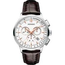 Men's Movado Circa Chronograph Watch with White Dial (Model: 0606576)