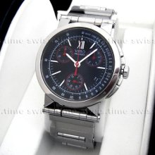 Men's Movado Vizio Chronograph Black Dial W/ Red Trim Swiss Quartz Watch