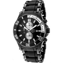 Men's Sea Spider Chronograph Black Dial Black Ion Plated SS & Black