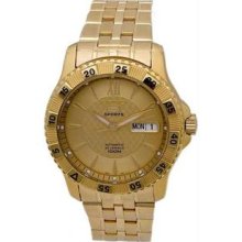 Men's Stainless Stee Seiko 5 Gold Dial Automatic Link