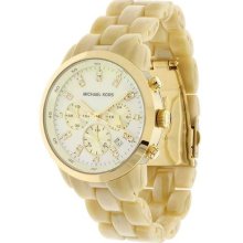 Michael Kors Jet Set Horn Mother Of Pearl Chronograph Women's Watch Mk5217