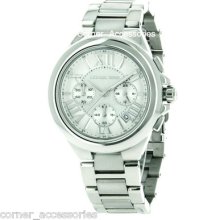 Michael Kors Ladies Mk5719 Silver Band Chrono Dial Date Watch