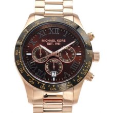 Michael Kors MK8247 Chronograph Layton Rose Goldtone Stainless Steel Bracelet Me