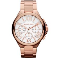 Michael Kors Rose Gold Mid-Size Rose Gold-Tone Stainless Steel Camille Chronograph Watch