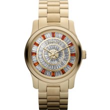 Michael Kors 'Runway' Crystal Dial Bracelet Watch Gold/ Ruby