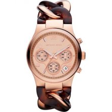 Michael Kors Runway Tortoise Twist Chain Link Ladies Watch MK4269