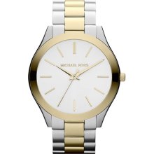 Michael Kors 'Slim Runway' Bracelet Watch, 42mm Gold/ Silver