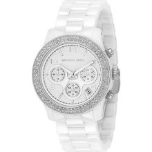 Michael Kors White Dial Ceramic Strap with Glitz Watch 5188 ...