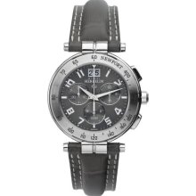 Michel Herbelin Newport Men's Quartz Watch With Grey Dial Chronograph Display And Grey Leather Strap 36657/22Gr