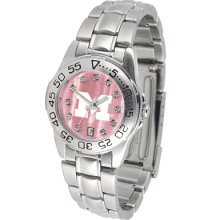 Michigan Wolverines Sport Steel Band-Ladies Mother of Pearl Watch