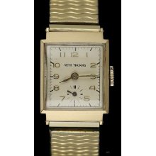 Mid 1900 14k Gold Seth Thomas Wristwatch Swiss Movement